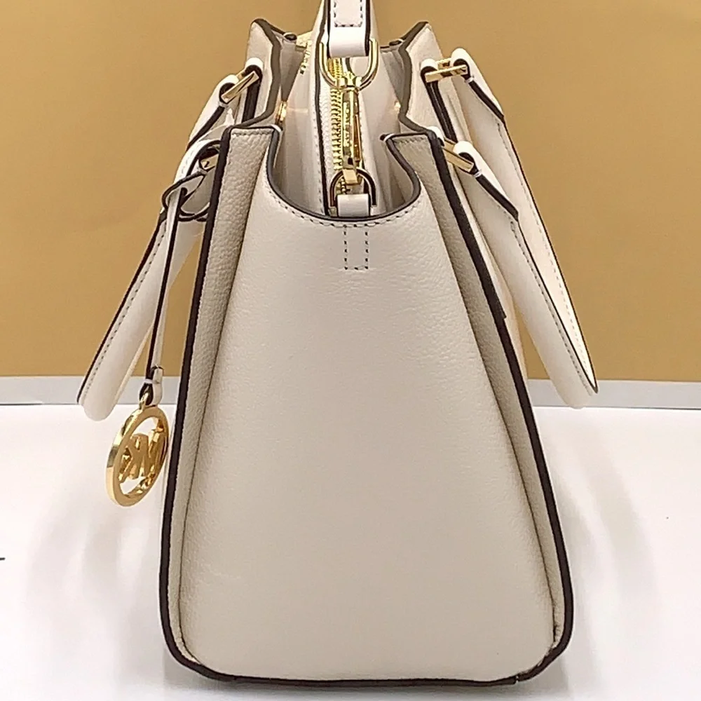 MICHAEL KORS DARIA LARGE SATCHEL LIGHT CREAM COLOR